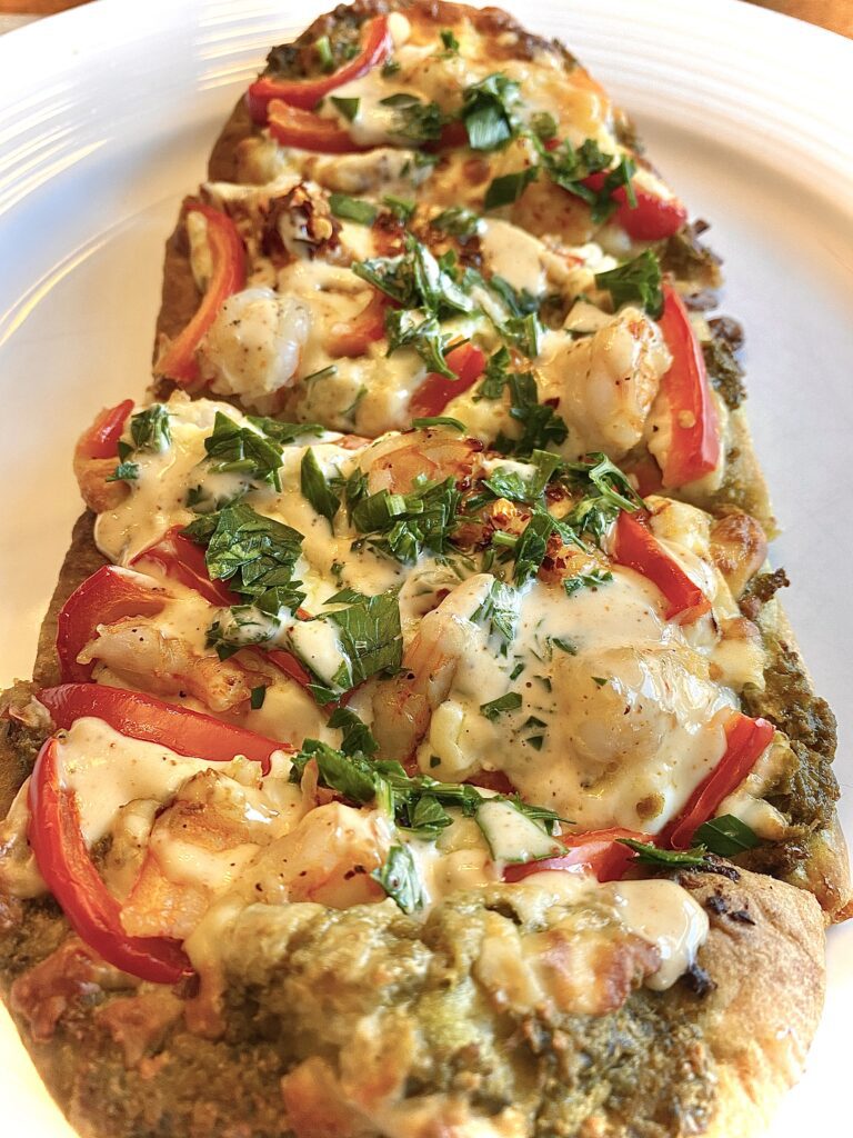 Delicious Shrimp Pesto Flatbread