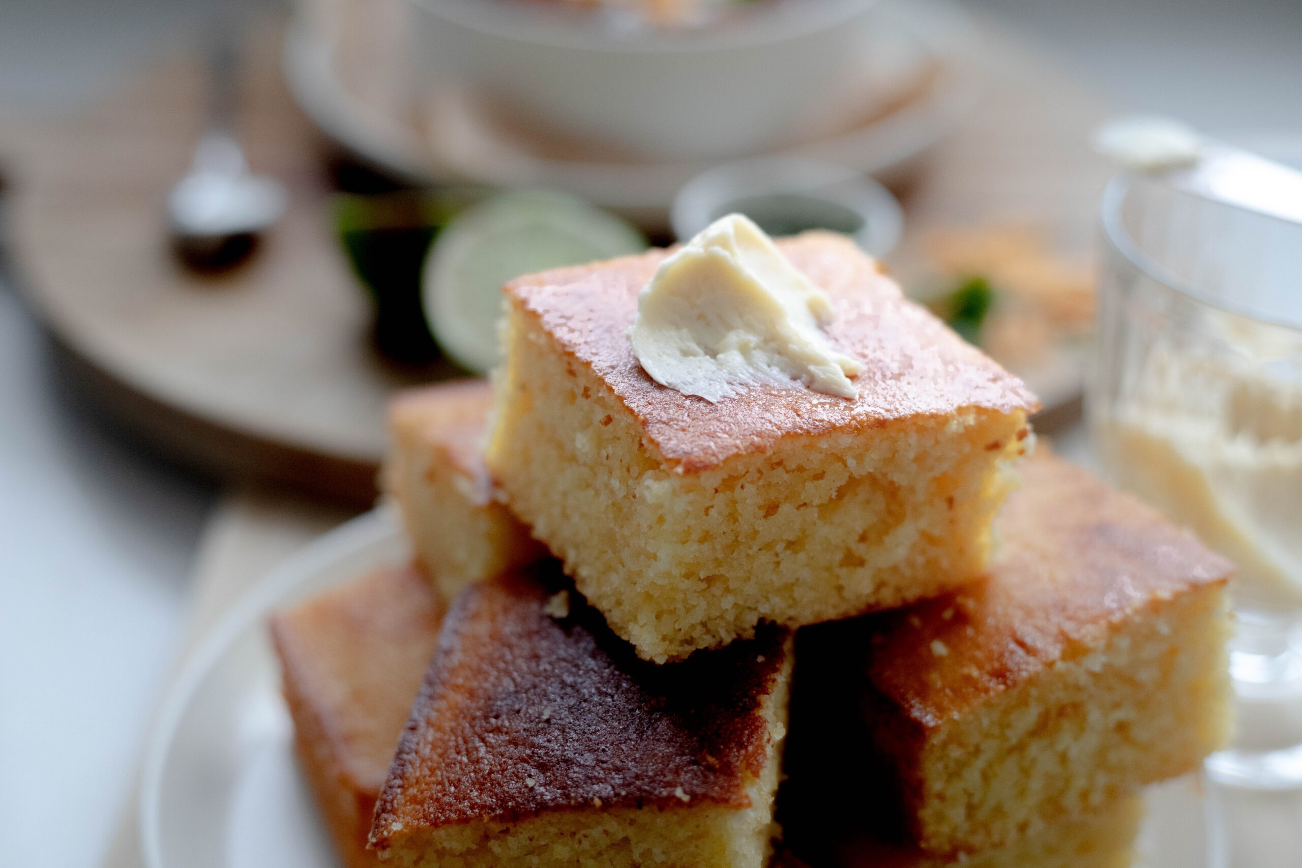 The Best Cornbread with maple butter