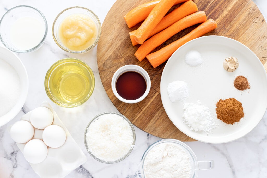 Ingredients for The best carrot cake with cream cheese frosting