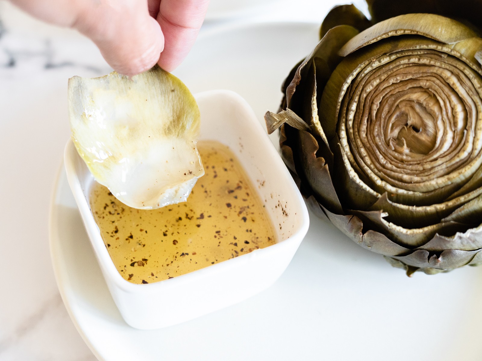 Artichoke with lemon dip
