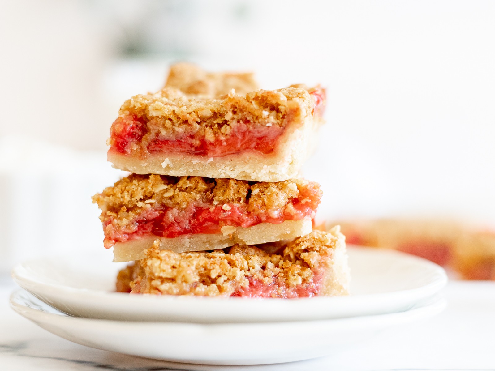 Stacked Strawberry Crumble bars