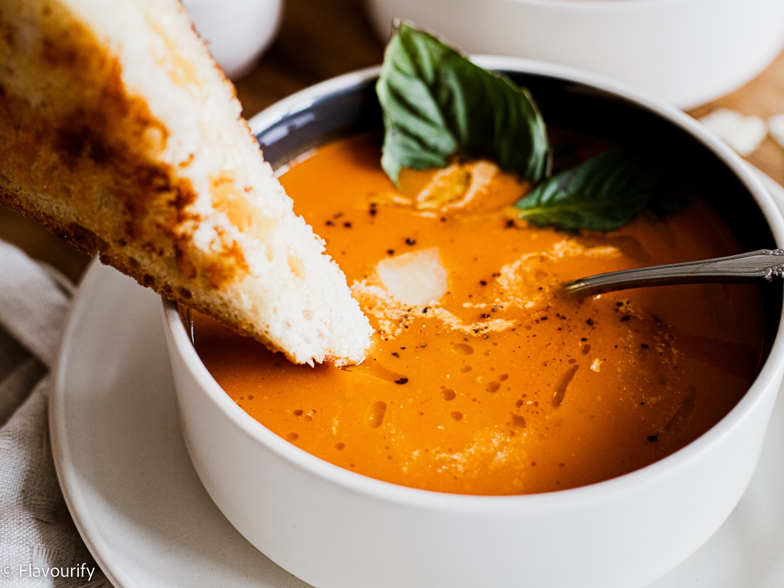 Grilled Cheese Dipped in Tomato Soup